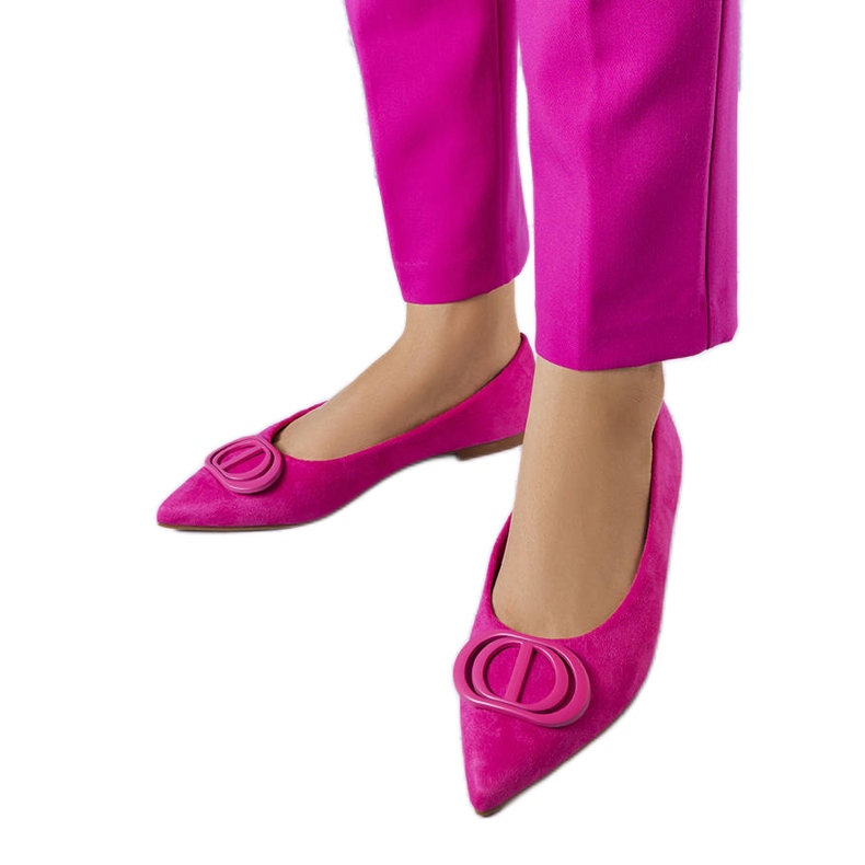 Ružičaste balerinke od Grignon eko brušene kože ružičasta