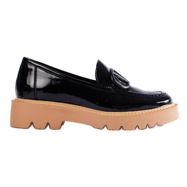 Klasične ženske mokasine na crnoj platformi Vinceza