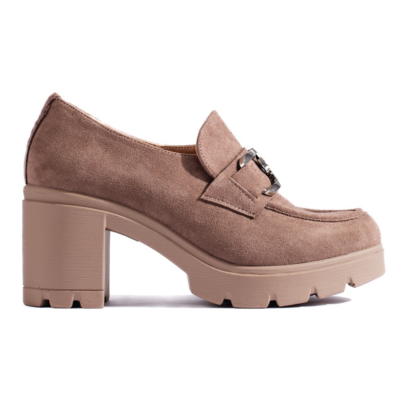 W. Potocki Tamno bež cipele s visokom petom od brušene kože Potocki