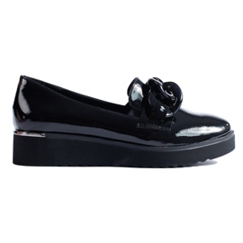 Vinceza Shelovet crne lakirane mokasine s platformom i lancem crno