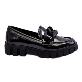 Vinceza Ženske lakirane mokasine s platformom crne Bennett crna