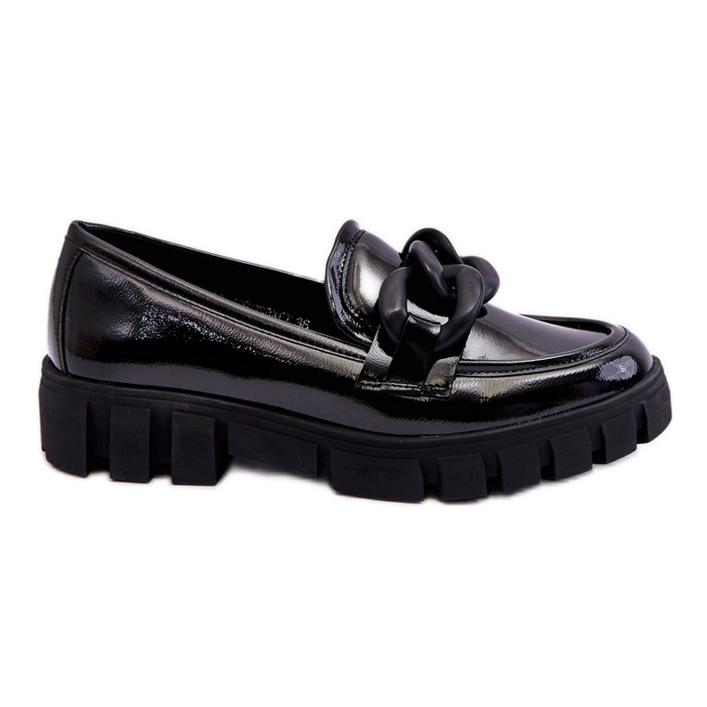 Vinceza Ženske lakirane mokasine s platformom crne Bennett crno