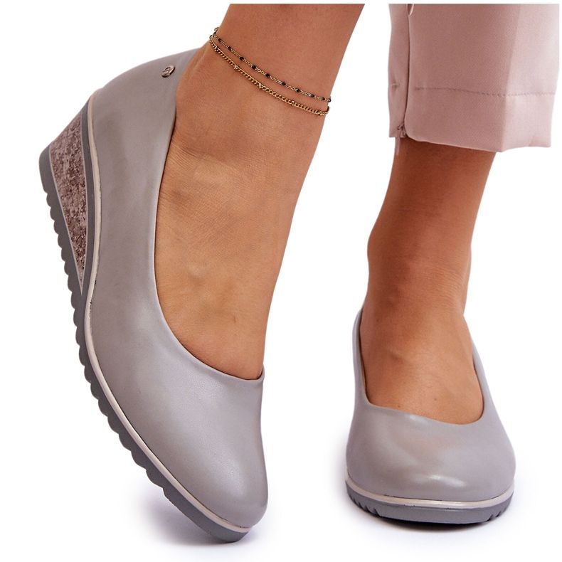 Vinceza Sive Graysen klasične cipele na klin siva