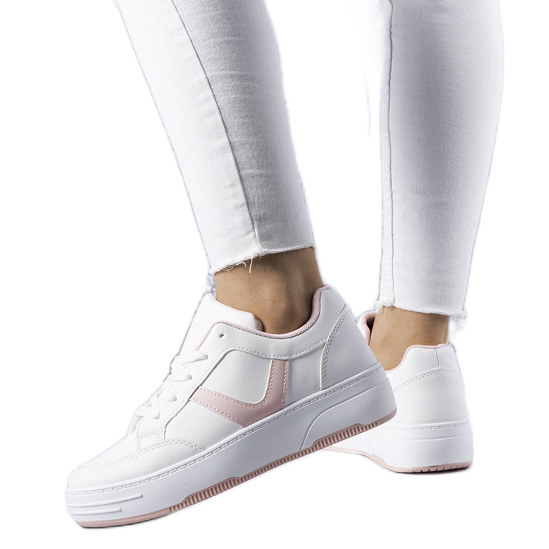 BM Trépani bijele i ružičaste platform tenisice bijela