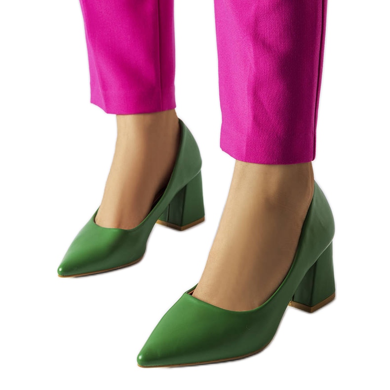 BM Fanchon zelene cipele s visokom petom zelena
