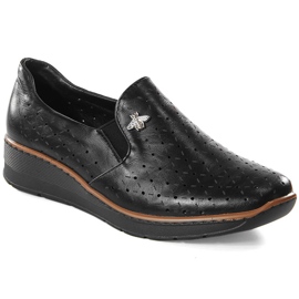 Ženske crne ažurne cipele na wedges Jezzi MR1840-12 crno