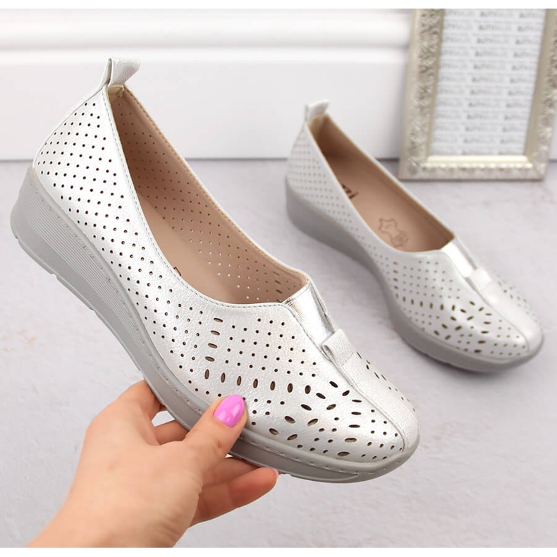 Ženske ažurne srebrne natikače Jezzi RMR1840-13 srebro