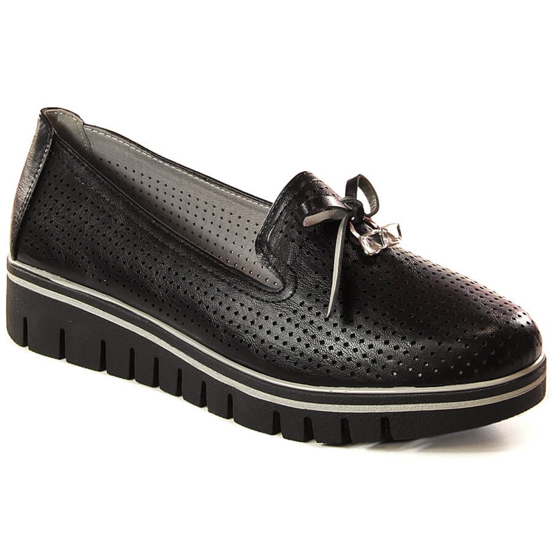 Ženske ažurne crne cipele s platformom Jezzi RMR2268-2 crno