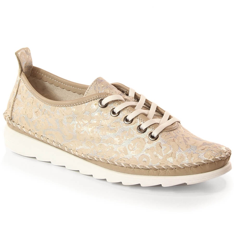 Kožne lagane ženske sportske cipele bež Artiker 52C0691