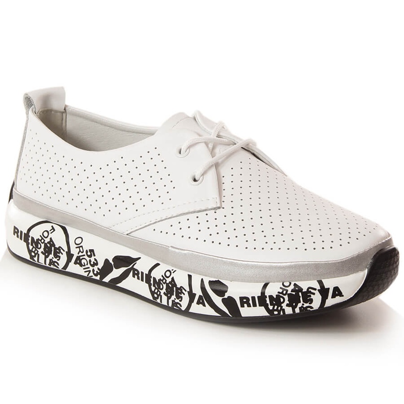 Ženske kožne cipele na platformu bijele T.Sokolski W23-29 bijela