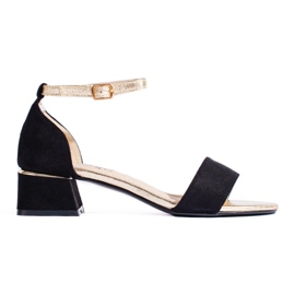 Ženske Shelovet crne sandale na nisku petu crna