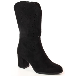 M. DASZYŃSKI Ženske crne proljetne kaubojske čizme M.Daszyński SA156-11 crna