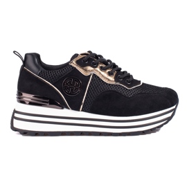 W. Potocki Ženske tenisice na vezanje Potocki crne crna