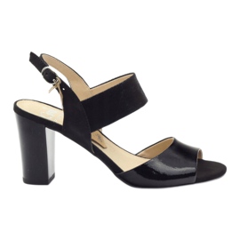 Caprice lakirane sandale ženske cipele 28307 crne crna