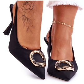 Moderne igle s ukrasom i cirkonima crne Alexia crna