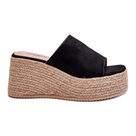 FS1 Ženske papuče s platformom crne Ysabel crna