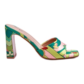 Ženske papuče na petu s uzorkom Green Adelise višebojan