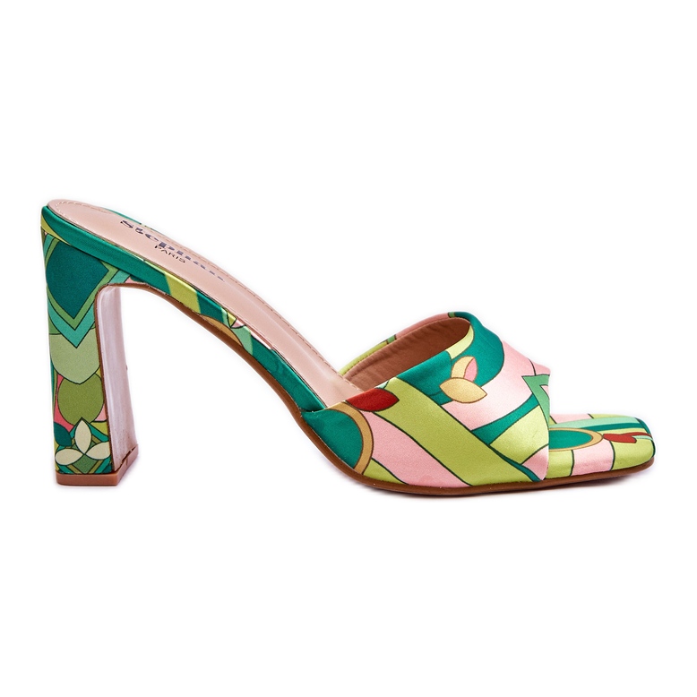 Ženske papuče na petu s uzorkom Green Adelise raznobojna