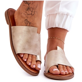 Evento Ženske kožne japanke svijetlo zlatne boje Amite zlatni