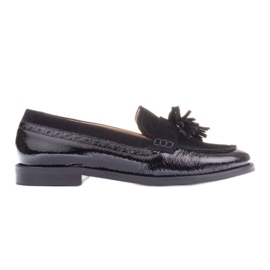 Marco Shoes Loaferice s ukrasnim resama crna