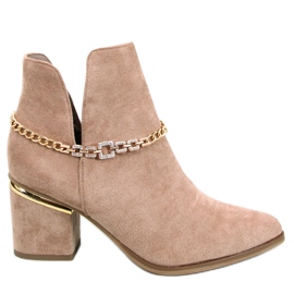 BM Virginia kaki proljetne čizme na petu bež