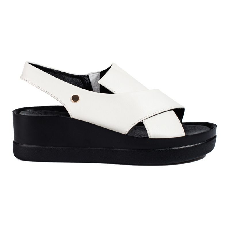 Ženske sandale na klin Shelovet bijele boje bijela
