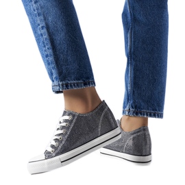 Crne tenisice na wedge od brokata s Krete crna