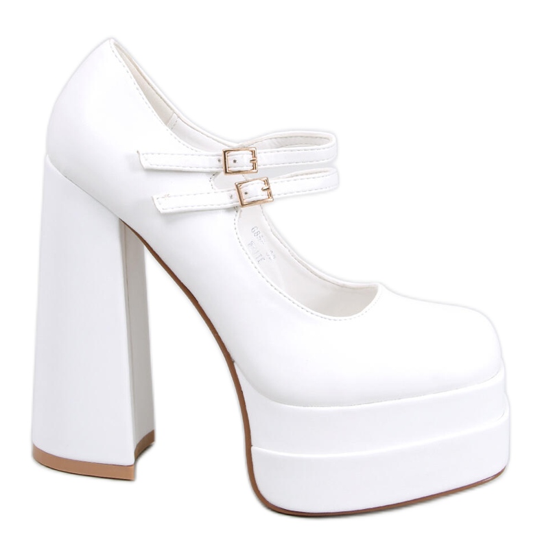 BM Loit White grain platform pumpe bijela