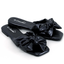 Minnen crne papuče s mašnom crna