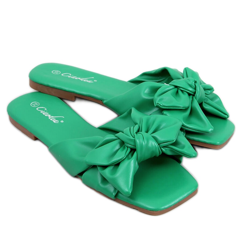 BM Minnen zelene papuče s mašnom zelena