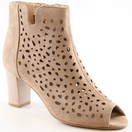 Ženske proljetne bež ažur čizme na stup Jezzi