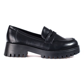 Elegantne crne loaferice na platformi Shelovet crna