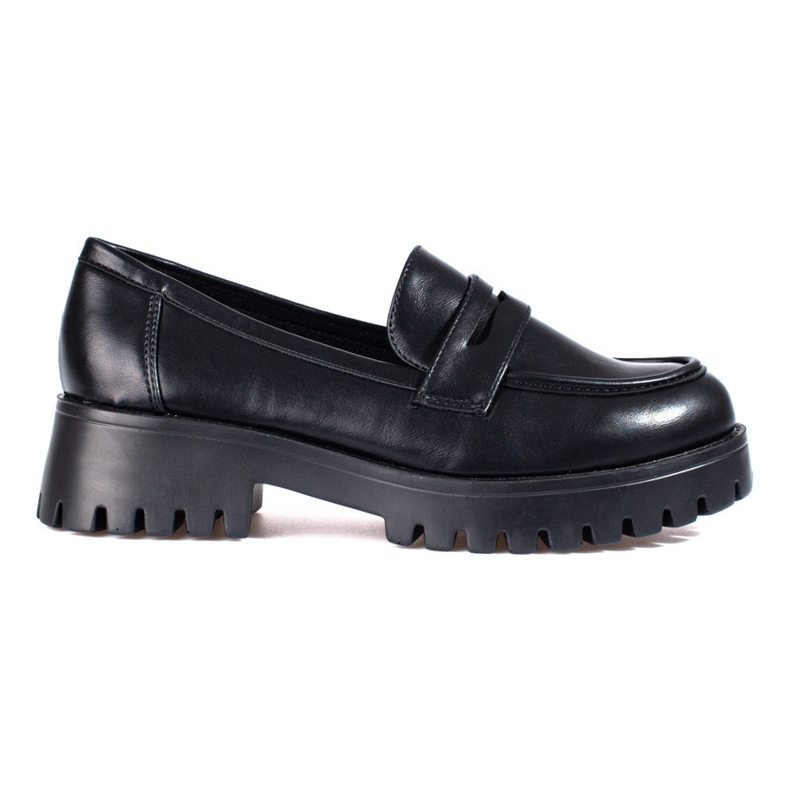 Elegantne crne loaferice na platformi Shelovet crno