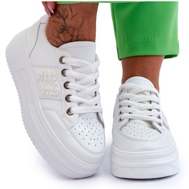 Modne ženske tenisice s platformom bijele Claribel bijela