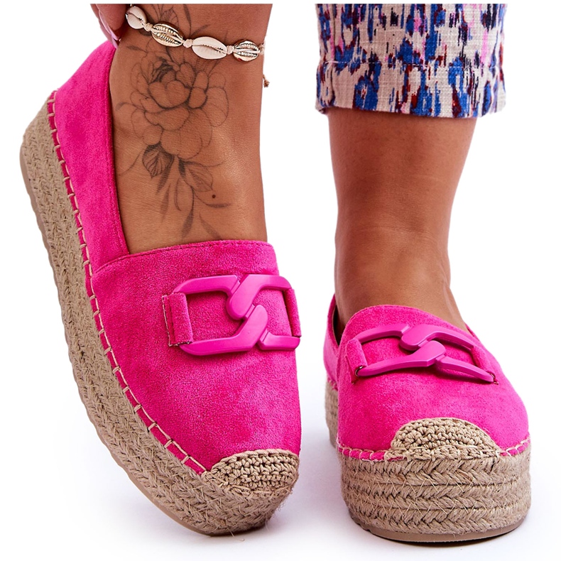 FI1 Ženske klasične espadrile s platformom Fuchsia Maurine ružičasta
