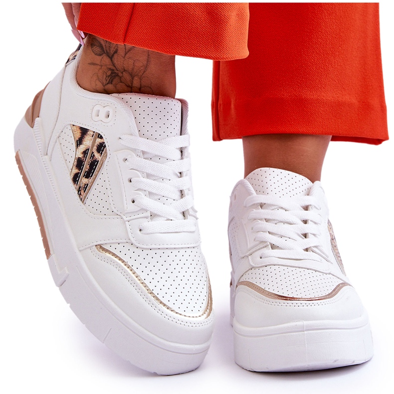 Ženske kožne leopard sportske cipele Bijele Nancey bijela