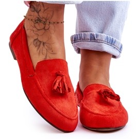 Klasične mokasine od brušene kože s resicama tamnonarančaste Averil narančasta