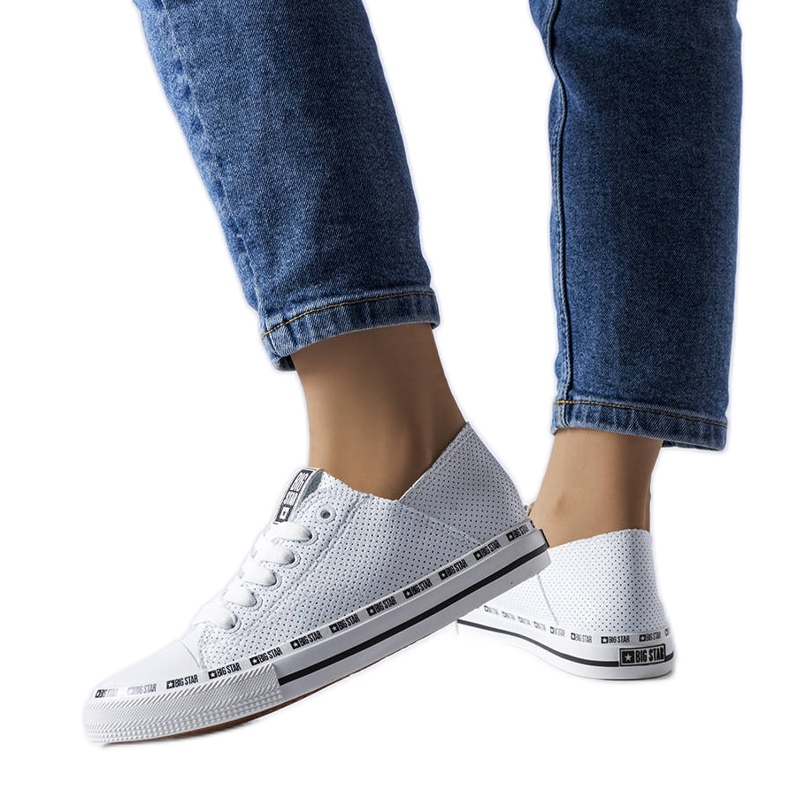 Bijele ažur tenisice Big Star FF274024 bijela