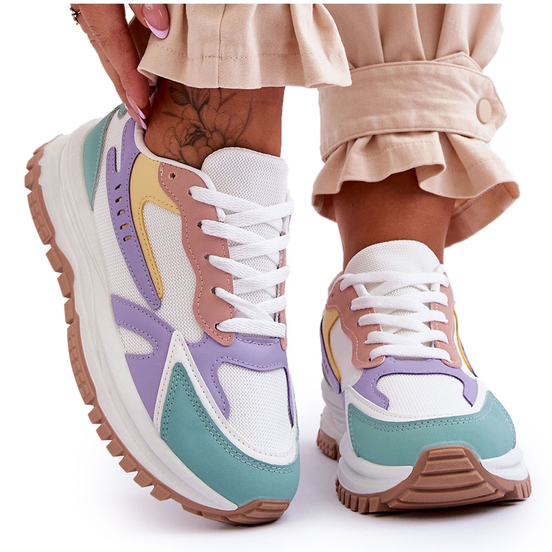 FI1 Modne ženske sportske cipele s platformom, višebojne Georgette raznobojna