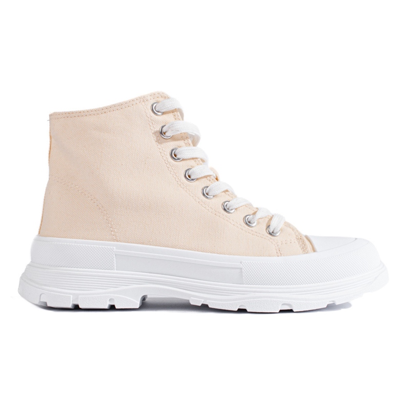 Shelovet ženske visoke tekstilne tenisice bež