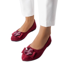 Bordo balerinke ukrašene Rémy kamenčićima crvena