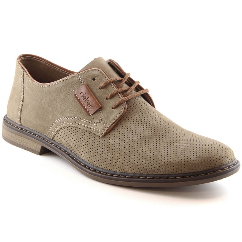 Muške svijetlo smeđe kožne cipele Rieker 13439-25 smeđa