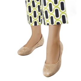 Bež balerinke s niskim klinom iz Sylvije smeđa