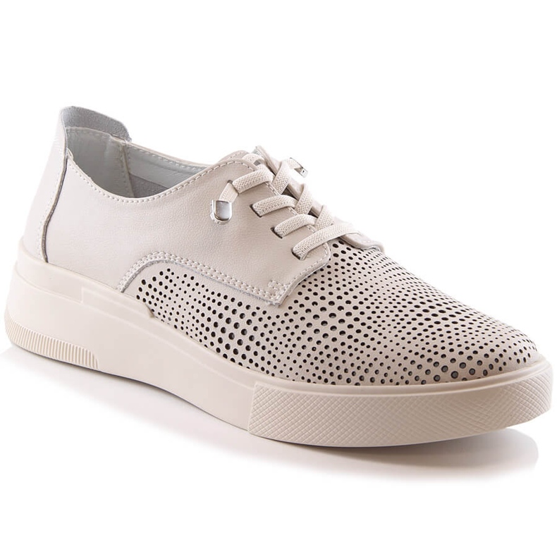 Ženske bež kožne ažur cipele Filippo DP4405