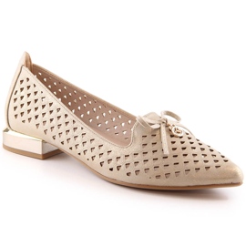 Ženske ažurne zlatne cipele na špic Jezzi ASA178-5 zlatni