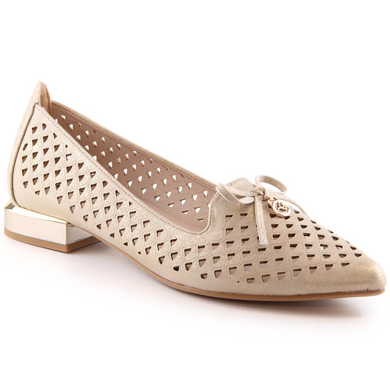 Ženske ažurne zlatne cipele na špic Jezzi ASA178-5 zlatna
