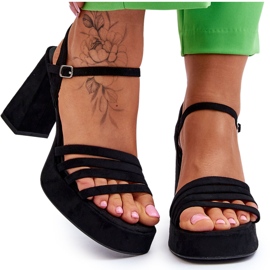 Ženske cipele s potpeticom od brušene kože i sandale s platformom Black Verda crna