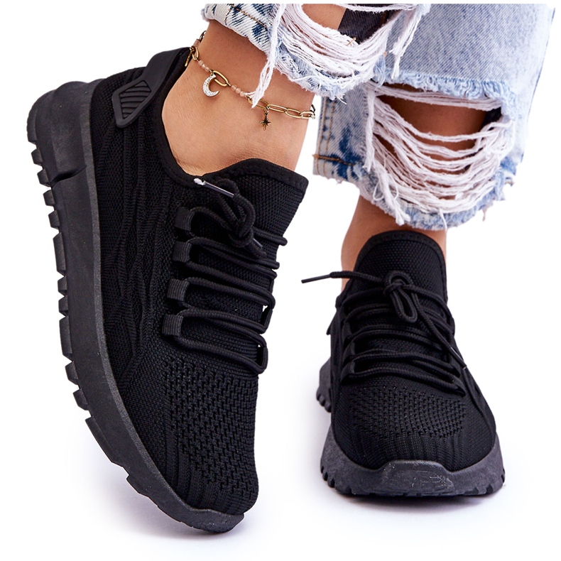 FB2 Ženske natikače sportske tenisice crne rozete crno