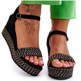 Klasične ženske sandale na tanku crnu Malmo crna