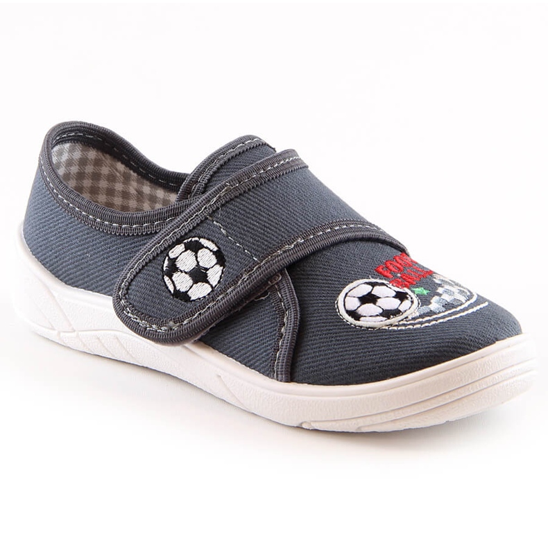 Nazo N019BFW papuče za školske tenisice za dječake na čičak siva